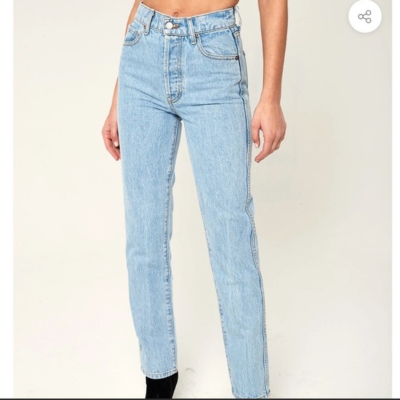 REVICE hi-rise Straight Leg Blue Jean - Picture 2 of 4